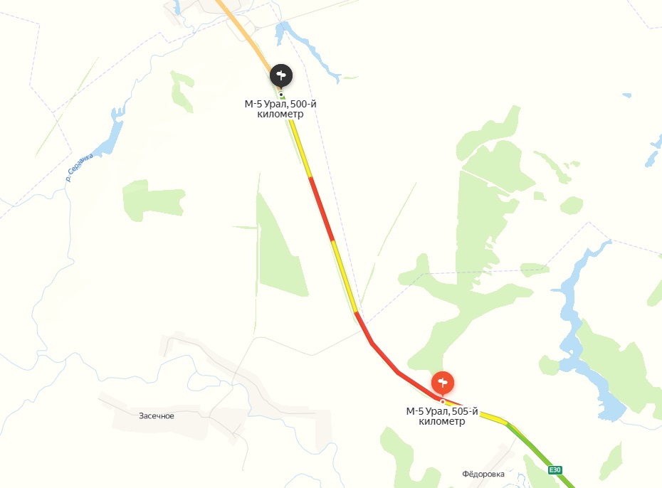 Трасса м5 урал карта