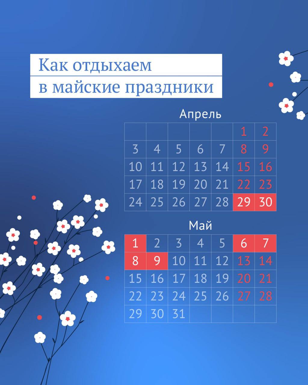 Как отдыхаем? В Госдуме рассказали о майских выходных в этом году |  телеканал ТОЛЬЯТТИ 24