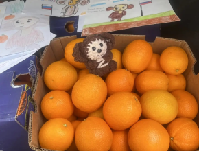 60 килограммов апельсинов - раненым бойцам. Компания «ЛАДА-МЕДИА»