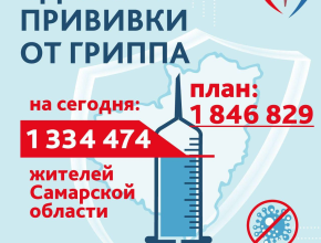 Более 1,3 млн. жителей Самарской области сделали прививки от гриппа