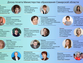 Тольяттинские педагоги номинированы на виртуальную Доску почету министерства образования Самарской области