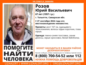 Внимание! Помогите найти человека! В Тольятти ищут пропавшего пожилого мужчину