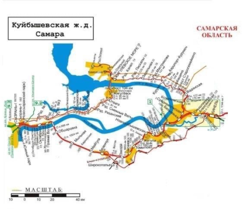 Карта железных дорог самарской области